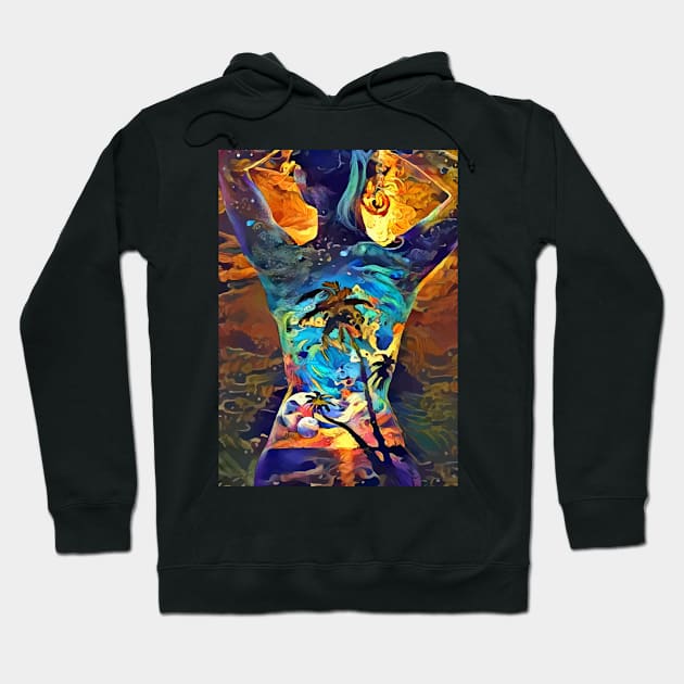 colorful girl Hoodie by hustlart